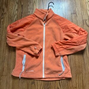 Columbia Benton Springs Orange Fleece Full Zip Jacket Drawcord Adjustable Hem